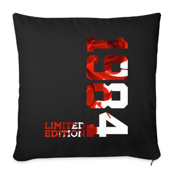 42ND BIRTHDAY 42 YEARS LIMITED EDITION 1984 - Sofa pillowcase 17,3'' x 17,3'' (45 x 45 cm) - black - Front