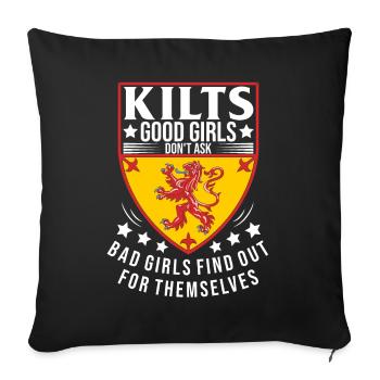 Kilt écossais disant jupe écossaise Écosse - Housse de coussin décorative 45 x 45 cm - noir - Devant