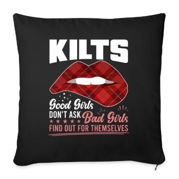 Kilt écossais disant jupe écossaise Écosse - Housse de coussin décorative 45 x 45 cm - noir - Devant