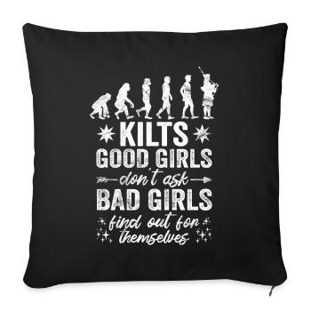 Kilt écossais disant jupe écossaise Écosse - Housse de coussin décorative 45 x 45 cm - noir - Devant
