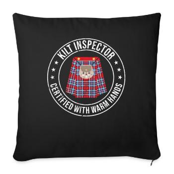 Kilt écossais disant jupe écossaise Écosse - Housse de coussin décorative 45 x 45 cm - noir - Devant