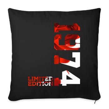 52ND BIRTHDAY 52 YEARS LIMITED EDITION 1974 - Sofa pillowcase 17,3'' x 17,3'' (45 x 45 cm) - black - Front