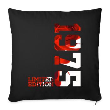 51ST BIRTHDAY 51 YEARS LIMITED EDITION 1975 - Sofa pillowcase 17,3'' x 17,3'' (45 x 45 cm) - black - Front
