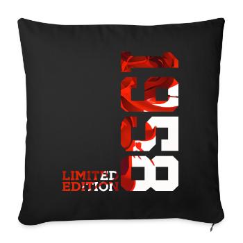 68TH BIRTHDAY 68 YEARS LIMITED EDITION 1958 - Sofa pillowcase 17,3'' x 17,3'' (45 x 45 cm) - black - Front