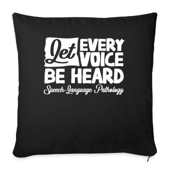 Speech-language pathology, speech-language pathologist - Sofa pillowcase 17,3'' x 17,3'' (45 x 45 cm) - black - Front