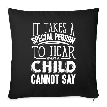Speech-language pathology, speech-language pathologist - Sofa pillowcase 17,3'' x 17,3'' (45 x 45 cm) - black - Front