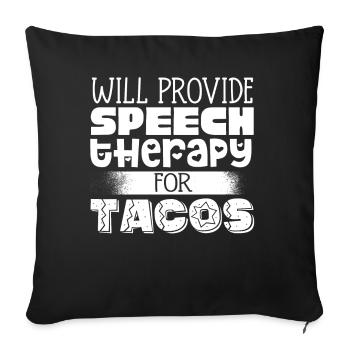 Speech-language pathology, speech-language pathologist - Sofa pillowcase 17,3'' x 17,3'' (45 x 45 cm) - black - Front