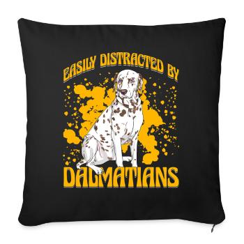 Facilement distrait mes Dalmatiens - Housse de coussin décorative 45 x 45 cm - noir - Devant