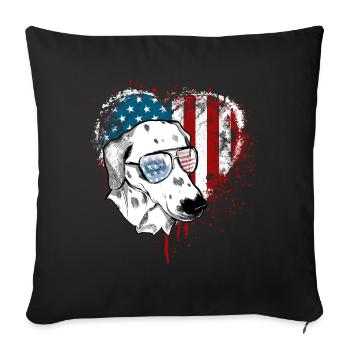 Dalmatiens États-Unis - Housse de coussin décorative 45 x 45 cm - noir - Devant