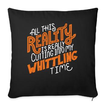 Beavercraft, Whittling, Whittler, Woodcraft - Sofa pillowcase 17,3'' x 17,3'' (45 x 45 cm) - black - Front