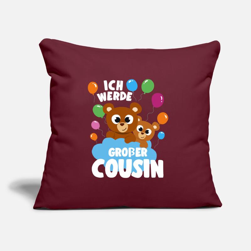 Ich Werde bald Großer Cousin Teddybär Geschenkidee Sofakissenbezug 45 x 45 cm