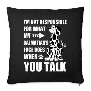 Drôle de dicton dalmate - Housse de coussin décorative 45 x 45 cm - noir - Devant