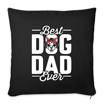 Meilleur chien de père de tous les temps - Housse de coussin décorative 45 x 45 cm - noir - Devant