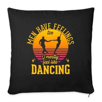 Dancing Slogan Ballroom Couple Dance Dance Floor - Sofa pillowcase 17,3'' x 17,3'' (45 x 45 cm) - black - Front