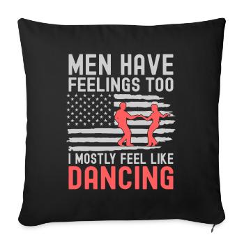 Dancing Slogan Ballroom Couple Dance Dance Floor - Sofa pillowcase 17,3'' x 17,3'' (45 x 45 cm) - black - Front