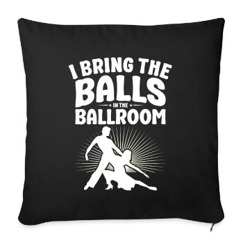 Dancing Slogan Ballroom Couple Dance Dance Floor - Sofa pillowcase 17,3'' x 17,3'' (45 x 45 cm) - black - Front