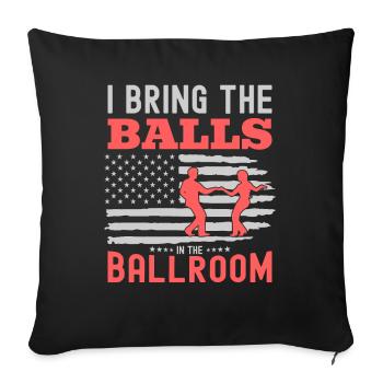Dancing Slogan Ballroom Couple Dance Dance Floor - Sofa pillowcase 17,3'' x 17,3'' (45 x 45 cm) - black - Front