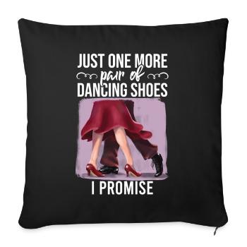 Dancing Slogan Ballroom Couple Dance Dance Floor - Sofa pillowcase 17,3'' x 17,3'' (45 x 45 cm) - black - Front