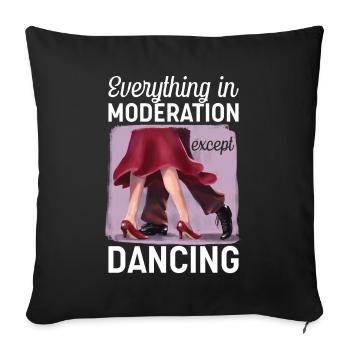 Dancing Slogan Ballroom Couple Dance Dance Floor - Sofa pillowcase 17,3'' x 17,3'' (45 x 45 cm) - black - Front