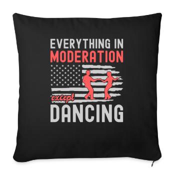Dancing Slogan Ballroom Couple Dance Dance Floor - Sofa pillowcase 17,3'' x 17,3'' (45 x 45 cm) - black - Front