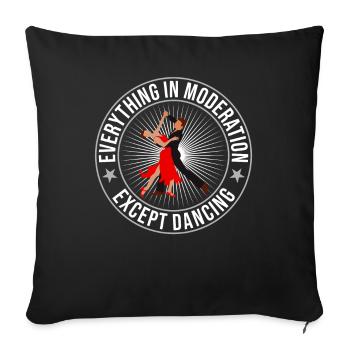 Dancing Slogan Ballroom Couple Dance Dance Floor - Sofa pillowcase 17,3'' x 17,3'' (45 x 45 cm) - black - Front