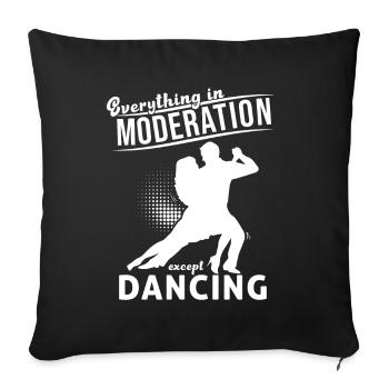 Dancing Slogan Ballroom Couple Dance Dance Floor - Sofa pillowcase 17,3'' x 17,3'' (45 x 45 cm) - black - Front