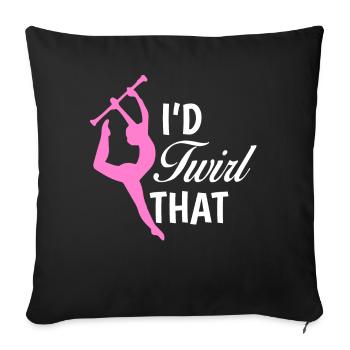 Baton Twirler, Baton Twirling, Gymnastics - Sofa pillowcase 17,3'' x 17,3'' (45 x 45 cm) - black - Front