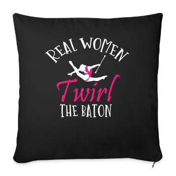 Baton Twirler, Baton Twirling, Gymnastics - Sofa pillowcase 17,3'' x 17,3'' (45 x 45 cm) - black - Front