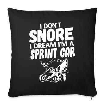 Sprint car races, sprint cars, dirt track races - Sofa pillowcase 17,3'' x 17,3'' (45 x 45 cm) - black - Front