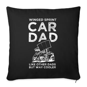 Sprint car races, sprint cars, dirt track races - Sofa pillowcase 17,3'' x 17,3'' (45 x 45 cm) - black - Front
