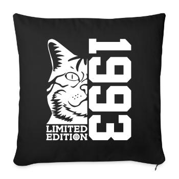LIMITED EDITION 1993 CAT 33RD BIRTHDAY - Sofa pillowcase 17,3'' x 17,3'' (45 x 45 cm) - black - Front