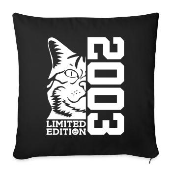 LIMITED EDITION 2003 CAT 23RD BIRTHDAY - Sofa pillowcase 17,3'' x 17,3'' (45 x 45 cm) - black - Front