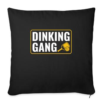 Pickleball Dinking Gang Citation amusante de pickleball - Housse de coussin décorative 45 x 45 cm - noir - Devant
