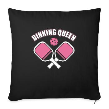 Pickleball Dinking Queen Women Girl - Sofa pillowcase 17,3'' x 17,3'' (45 x 45 cm) - black - Front