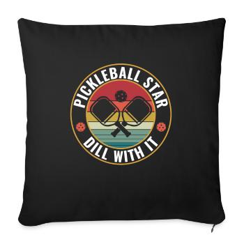Pickleball All Star Dill With It Pickleball - Sofa pillowcase 17,3'' x 17,3'' (45 x 45 cm) - black - Front