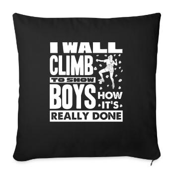 Wall climbers, wall climbers - Sofa pillowcase 17,3'' x 17,3'' (45 x 45 cm) - black - Front