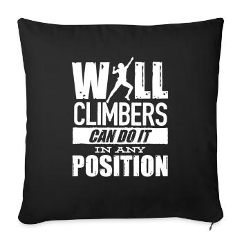 Wall climbers, wall climbers - Sofa pillowcase 17,3'' x 17,3'' (45 x 45 cm) - black - Front