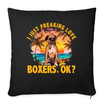 J’adore les Boxers, d’accord? - Housse de coussin décorative 45 x 45 cm - noir - Devant