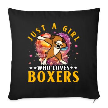 Juste une fille qui aime les boxeurs - Housse de coussin décorative 45 x 45 cm - noir - Devant