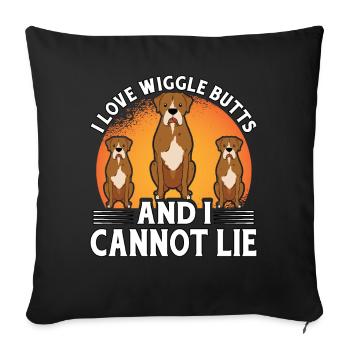 I love Wiggle Butts and I cannot Lie Boxer - Sofa pillowcase 17,3'' x 17,3'' (45 x 45 cm) - black - Front