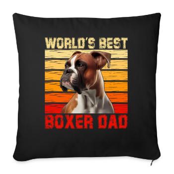 World's best Boxer Dad - Sofakissenbezug 45 x 45 cm - Schwarz - Vorne