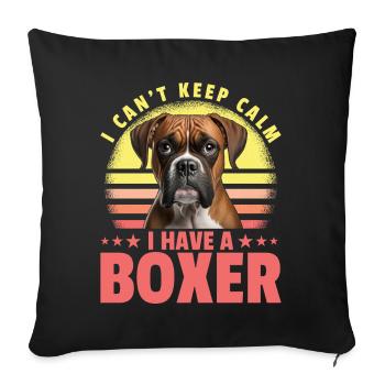 Je n’arrive pas à rester calme J’ai un Boxer - Housse de coussin décorative 45 x 45 cm - noir - Devant