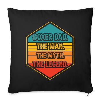 Boxer Papa l’homme le mythe la légende - Housse de coussin décorative 45 x 45 cm - noir - Devant
