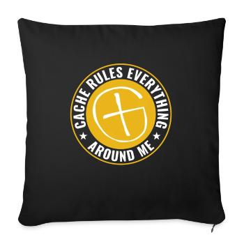 Geocaching Cache Regeln Alles Um Mich Herum - Sofakissenbezug 45 x 45 cm - Schwarz - Vorne