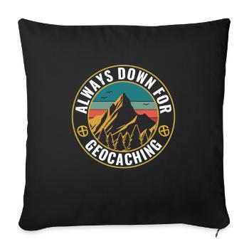 Geocaching drôle de géocacheur toujours en panne pour - Housse de coussin décorative 45 x 45 cm - noir - Devant