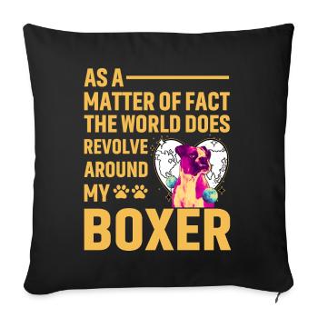 Boxeur - Housse de coussin décorative 45 x 45 cm - noir - Devant