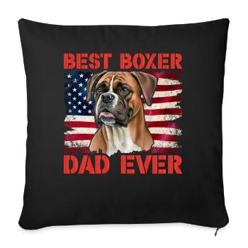 Best Boxer Dad Ever - Sofakissenbezug 45 x 45 cm - Schwarz - Vorne
