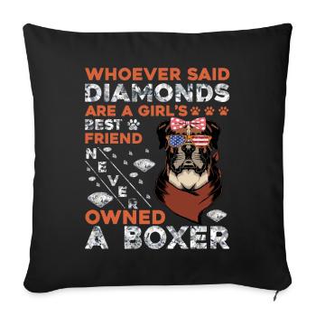 Boxeur - Housse de coussin décorative 45 x 45 cm - noir - Devant