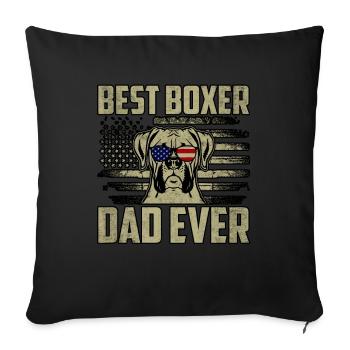 Best Boxer Dad Ever - Sofakissenbezug 45 x 45 cm - Schwarz - Vorne