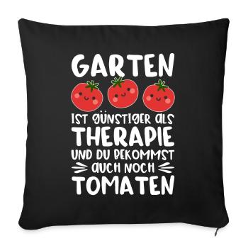 Garten Therapie Tomaten Tomatensorten Gartenfreund - Sofakissenbezug 45 x 45 cm - Schwarz - Vorne